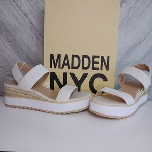 Madden NYC Women's Talla Wedge Strappy Sandles Sz: US 6 Color: Natural